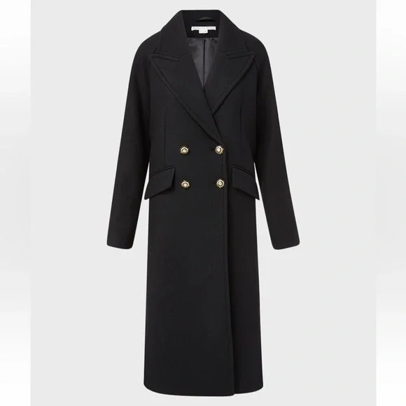 Veronica Beard Frattini Dickey Removable Tie Belt Wool Blended Coat,Black, S,NWT - Picture 1 of 8